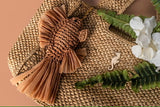 Natural fish raffia bag charm