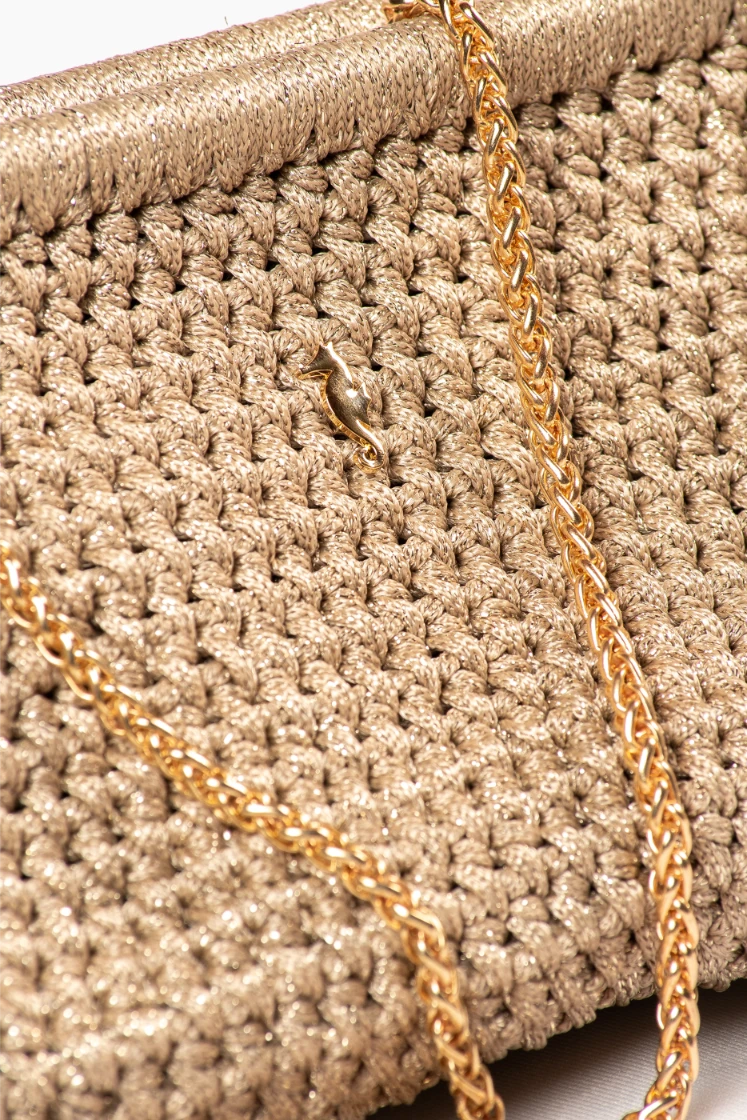 BUFFED BEIGE & GOLD CLUTCH