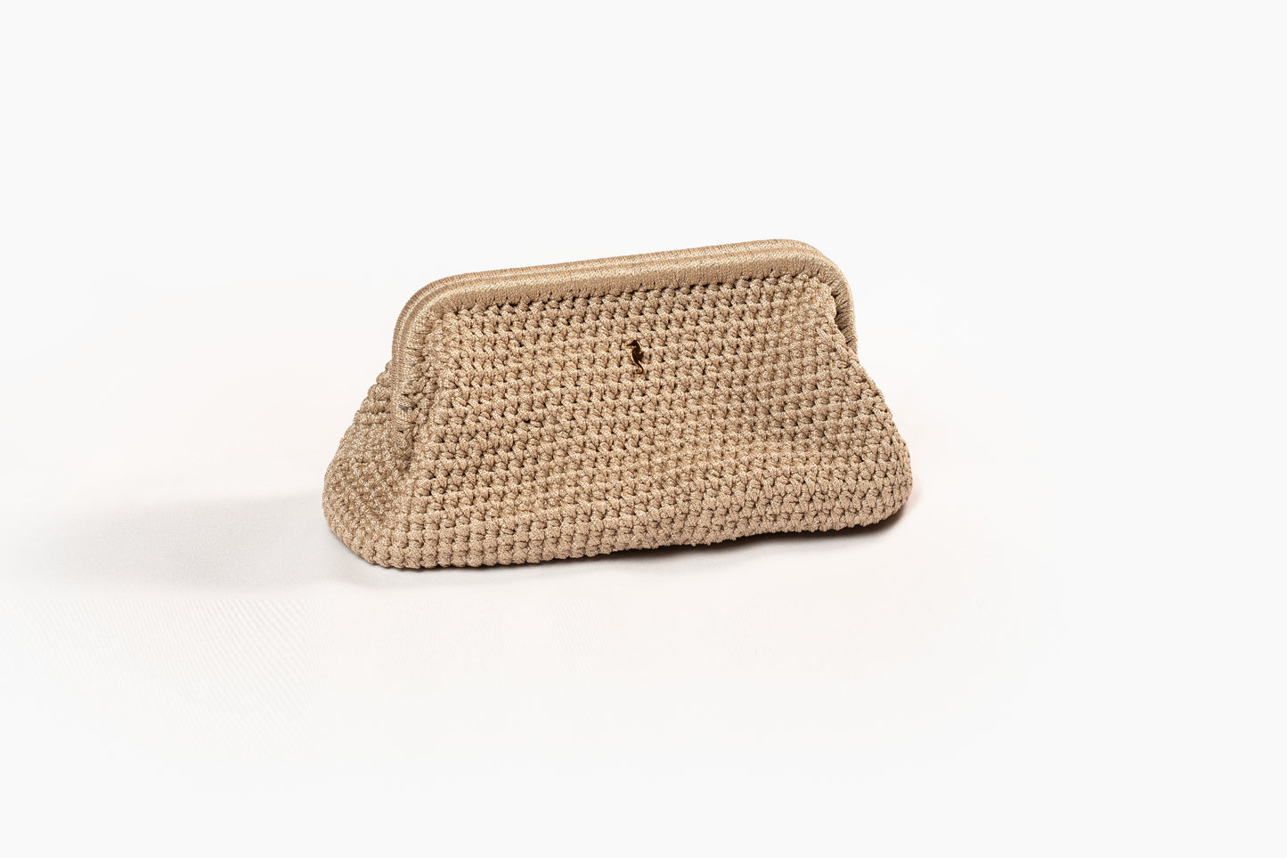 BUFFED BEIGE & GOLD CLUTCH