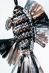 Multicolor fish raffia bag charm