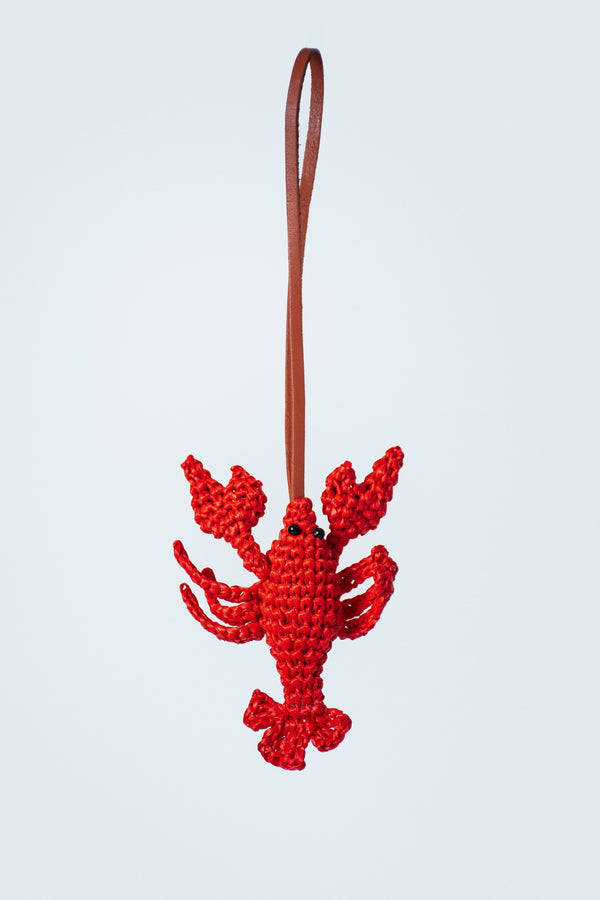 Lobster raffia bag charm