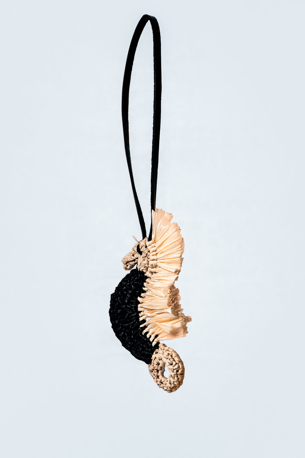 Seahorse raffia bag charm
