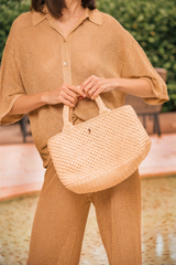 Natural raffia tote bag
