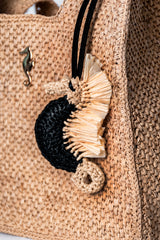 Seahorse raffia bag charm
