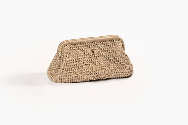 BUFFED BEIGE & GOLD CLUTCH