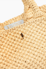 Natural raffia tote bag