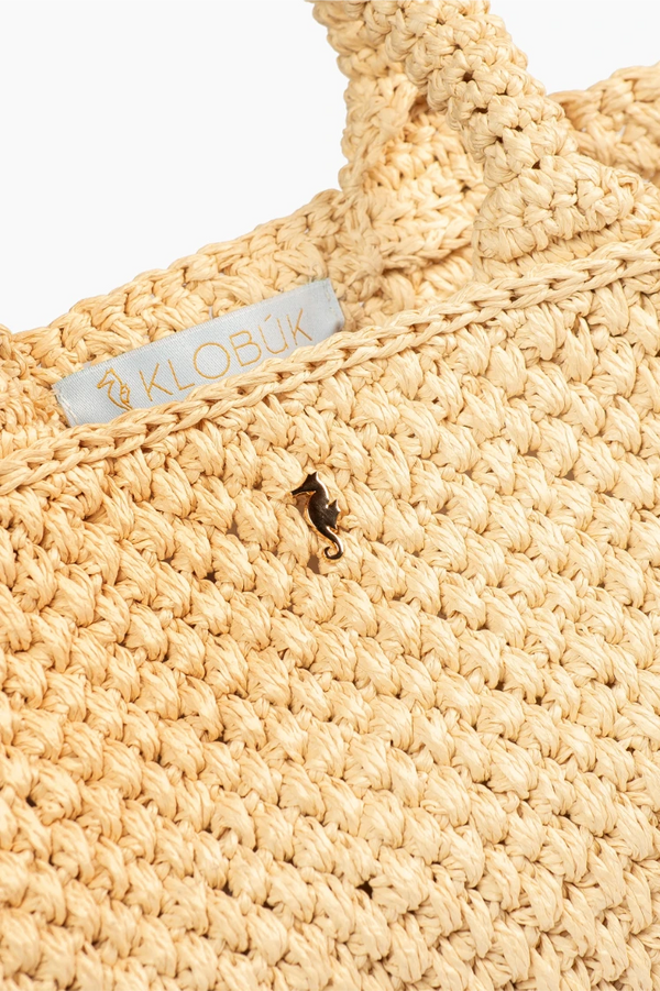 Natural raffia tote bag